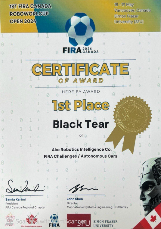 1st Place, FIRA Int'l Cup Canada 2024